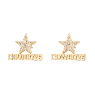  Dallas Cowboys LUV AJ  Pave Logo Stud Earrings - Gold