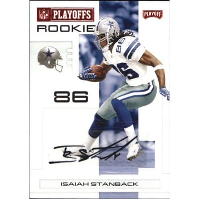 2007 Playoff NFL Playoffs Signatures Red #168 Isaiah Stanback/100