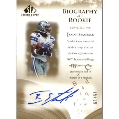 2007 SP Chirography Biography of a Rookie Autographs Gold #BORIS Isaiah Stanback