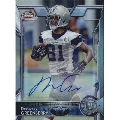 2015 Topps Chrome Mini Rookie Autographs Refractors #187 Deontay Greenberry