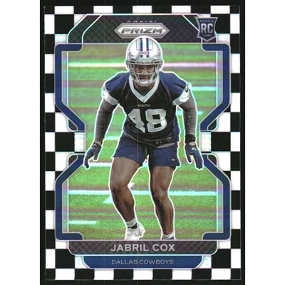 2021 Panini Prizm Prizms Black and White Checker #394 Jabril Cox