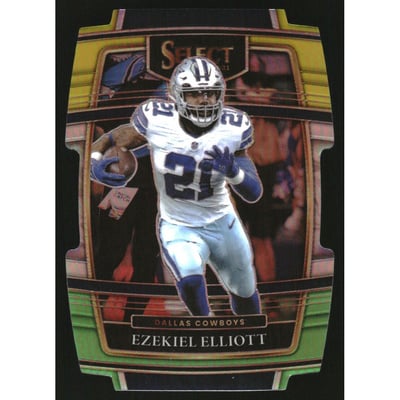 2021 Select Prizm Green and Yellow Die Cut #11 Ezekiel Elliott