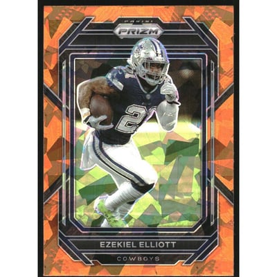2022 Panini Prizm Prizms Orange Ice #77 Ezekiel Elliott