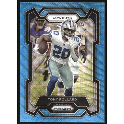 2023 Panini Prizm Prizms Blue Wave #81 Tony Pollard