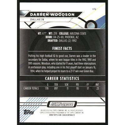 2023 Topps Composite Finest Gold Geometric Refractors #175 Darren Woodson