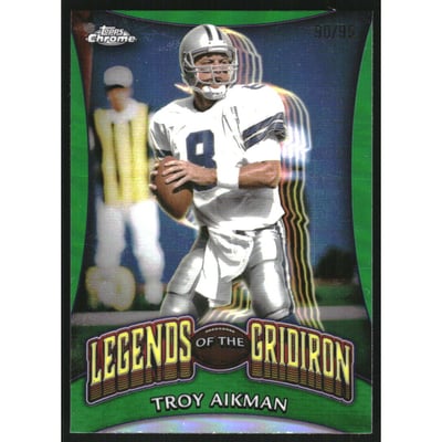 2024 Topps Chrome Legends of the Gridiron Green Refractors #LOG17 Troy Aikman
