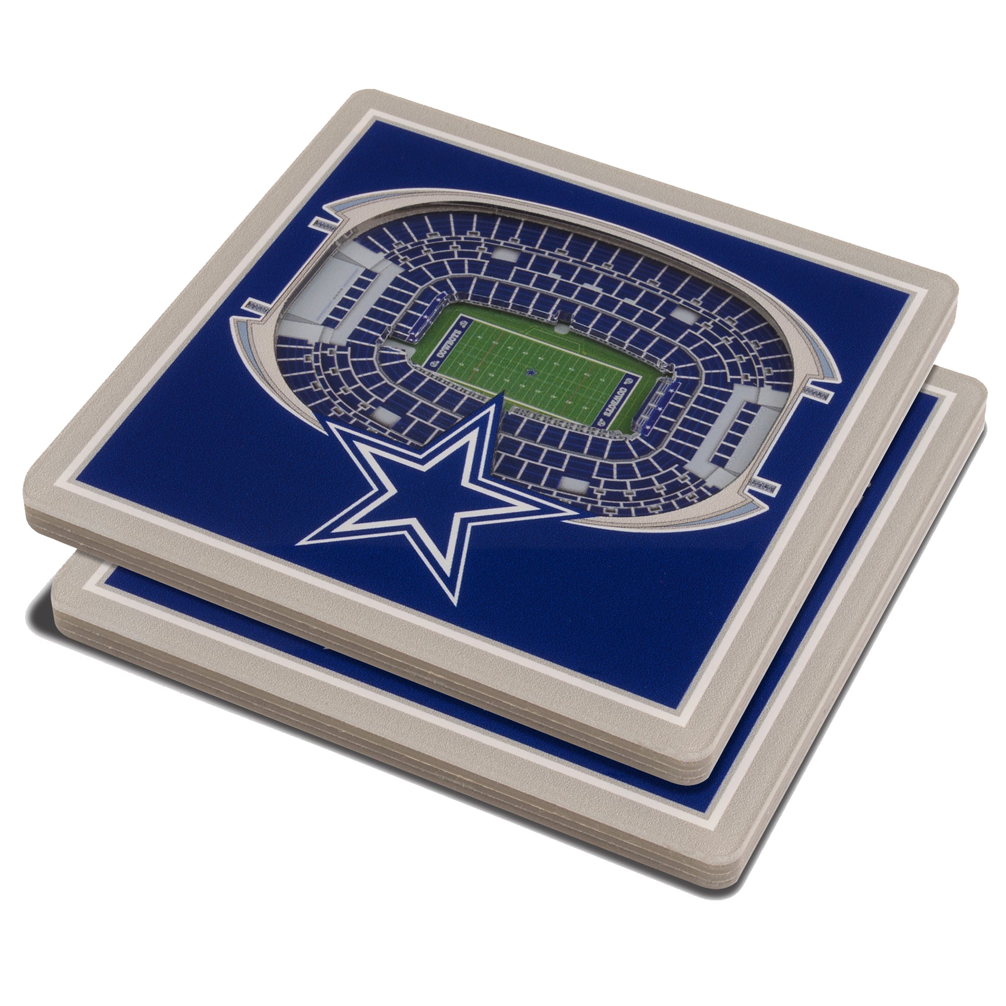 Dallas Cowboys 4-Pack Square Coaster Set with Caddy Dallas Cowboys 4-Pack Square Coaster Set with Caddy