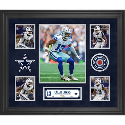 Caleb Downs Dallas Cowboys Fanatics Authentic Framed 20" x 24" 5-Photo Collage with a Piece of Game-Used Football - Limited Edition of 500