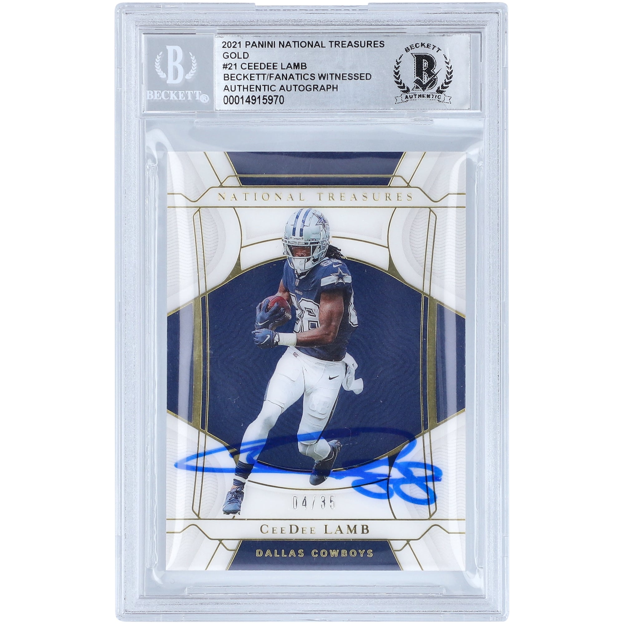 CeeDee Lamb Dallas Cowboys Autographed 2021 Panini National