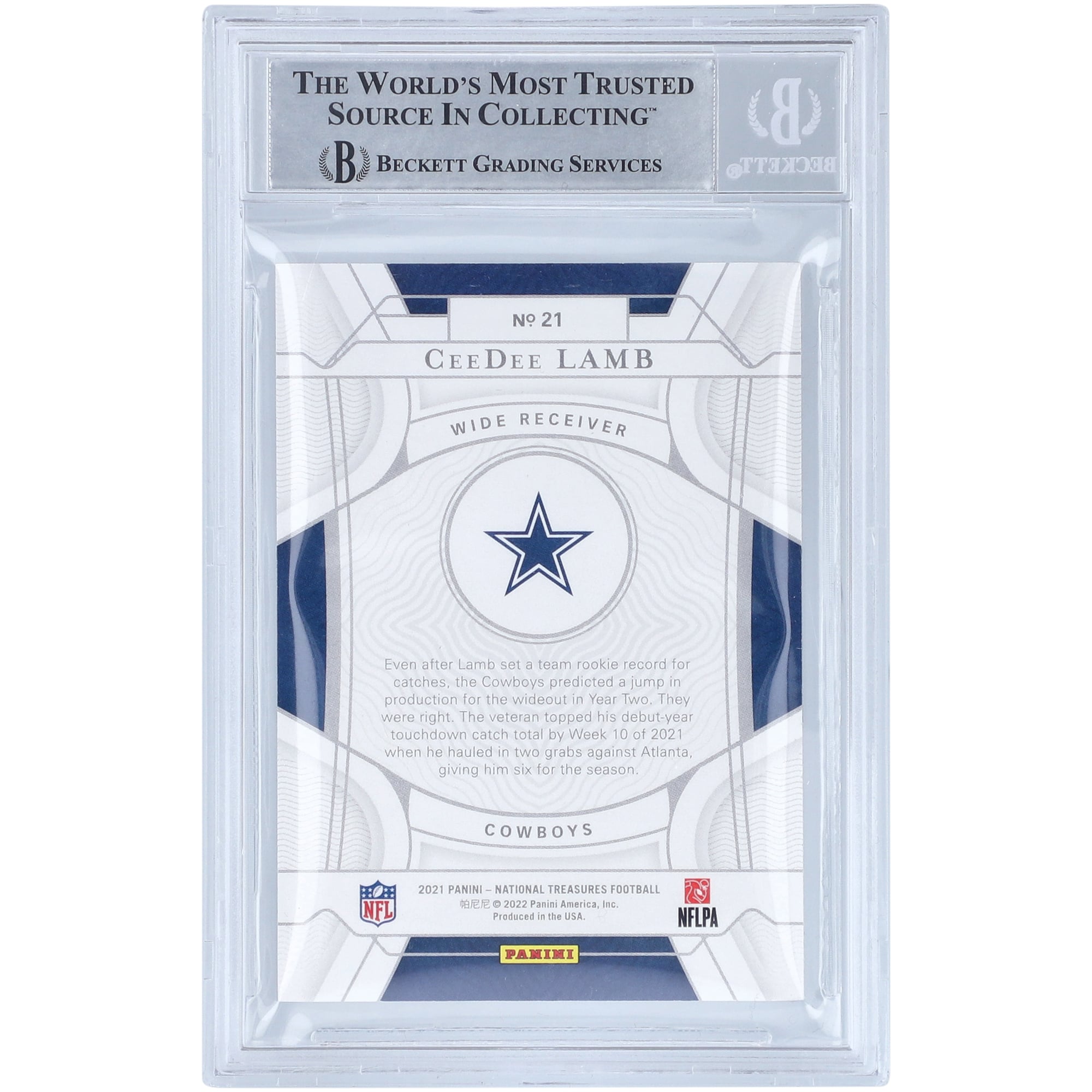 CeeDee Lamb Dallas Cowboys Autographed 2021 Panini National