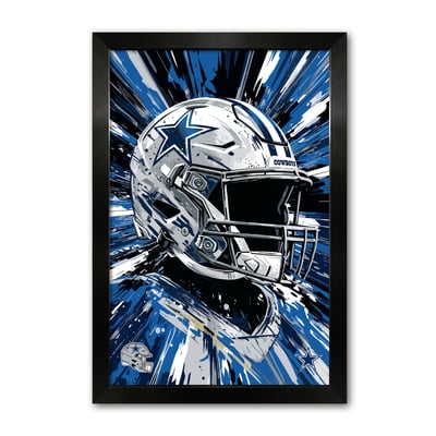 Dallas Cowboys 14" x 20" Framed Football Helmet Hyper Speed Art Print