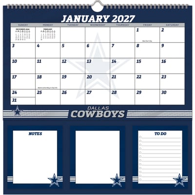 Dallas Cowboys 2027 12" x 12" Memomate Spiral Calendar