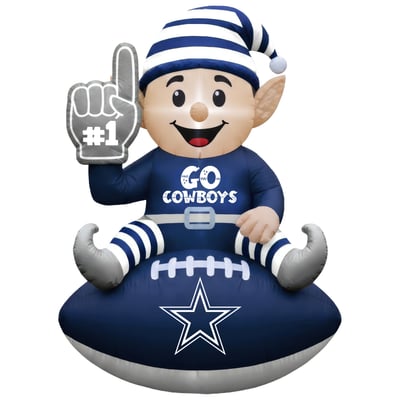 Dallas Cowboys 4' Elf on a Football Outdoor Yard Inflatable