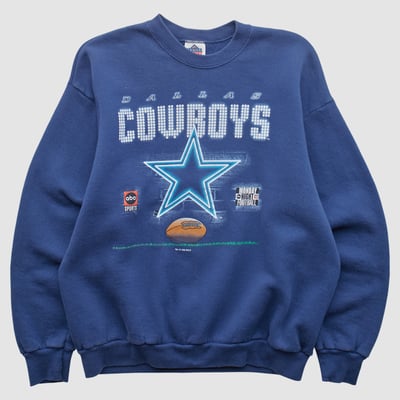Dallas Cowboys League Leader 1995 Pullover Sweatshirt - Blue - S by Fanatics Real Vintage
