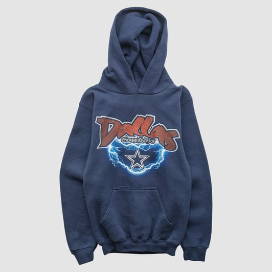 Dallas Cowboys Logo 7 90s Hooded Pullover Sweatshirt - Navy - Yth S by Fanatics Real Vintage