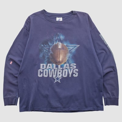 Dallas Cowboys Logo Athletic 90s Long Sleeve T-shirt - Navy - L by Fanatics Real Vintage