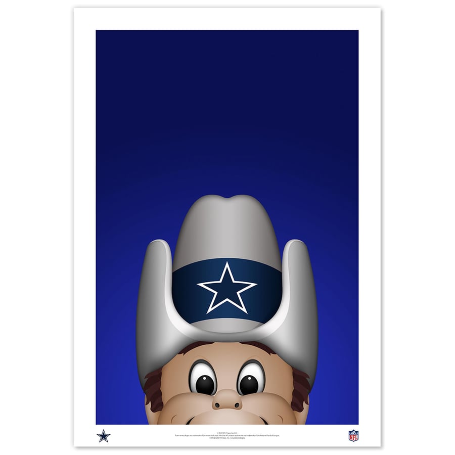 Dallas Cowboy Mascot Cartoon Vintage Style Dallas Cowboys Mascot Royal