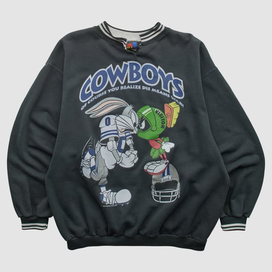 Dallas Cowboys Sun 1993 Pullover Sweatshirt - Black - L by Fanatics Real Vintage