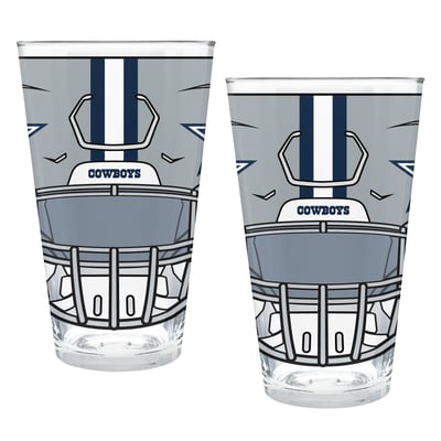 Dallas Cowboys Two-Piece 16oz. Helmet Pint Glass Set