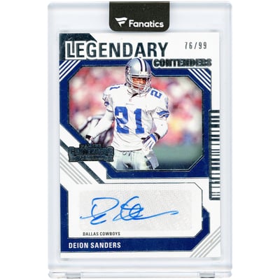 Deion Sanders Dallas Cowboys Autographed 2024 Panini Contenders Legendary Contenders #LC-DSS #76/99 Card