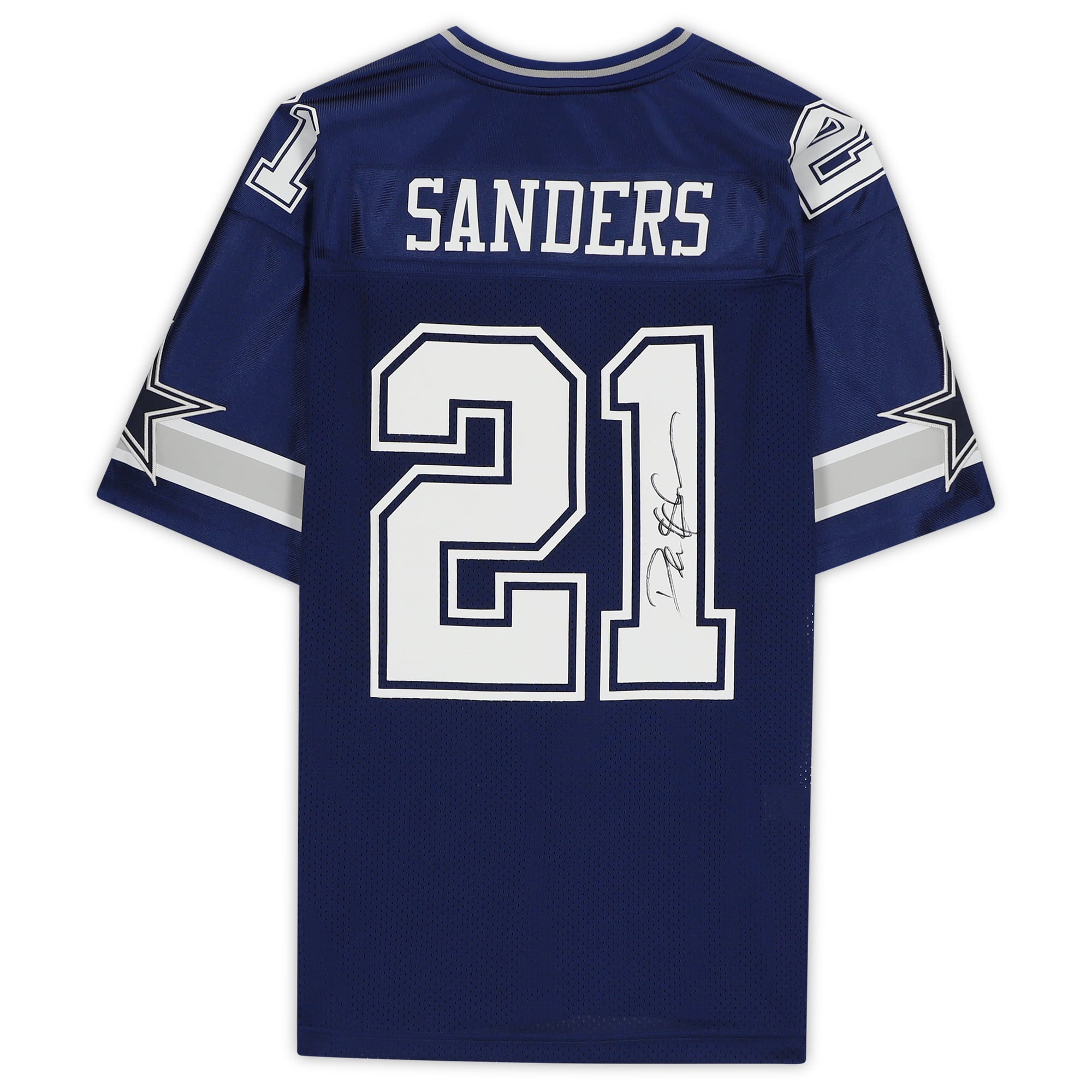 Deion Sanders Navy Dallas Cowboys Autographed Mitchell & Ness Home