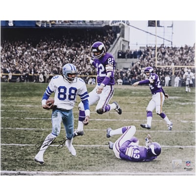 Drew Pearson Dallas Cowboys Autographed Fanatics Authentic 16" x 20" 1975 NFC Divisional Round Hail Mary vs. Minnesota Vikings Photograph