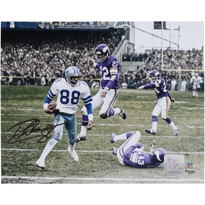 Drew Pearson Dallas Cowboys Autographed Fanatics Authentic 8" x 10" 1975 NFC Divisional Round Hail Mary vs. Minnesota Vikings Photograph