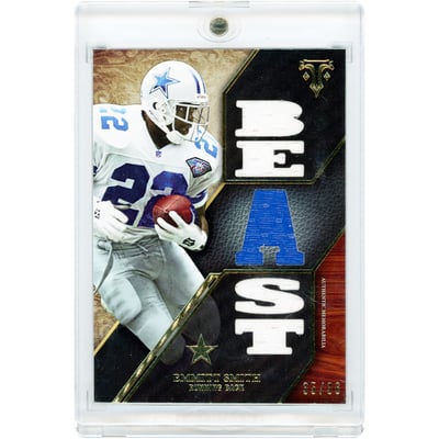 Emmitt Smith Dallas Cowboys 2014 Topps Triple Threads Triple Game Used Dual-Color Jersey Relics #TTR-106 #35/36 Card