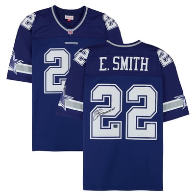 Emmitt Smith Dallas Cowboys Autographed Fanatics Authentic Navy Mitchell & Ness 1996 Replica Jersey with "SB XXVIII MVP" Inscription