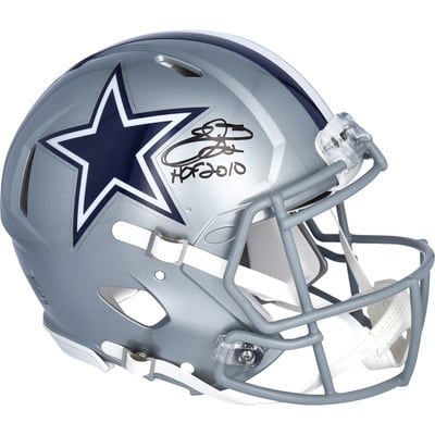 Emmitt Smith Dallas Cowboys Fanatics Authentic Autographed Riddell Speed Authentic Helmet with "HOF 2010" Inscription
