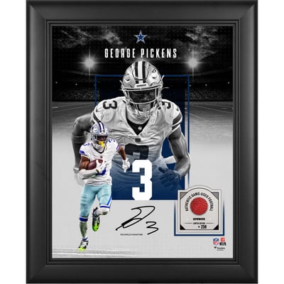 George Pickens Dallas Cowboys Facsimile Signature Fanatics Authentic Framed 11" x 14" Showcase Collage with a Piece of Game-Used Football - Limited Edition of 250