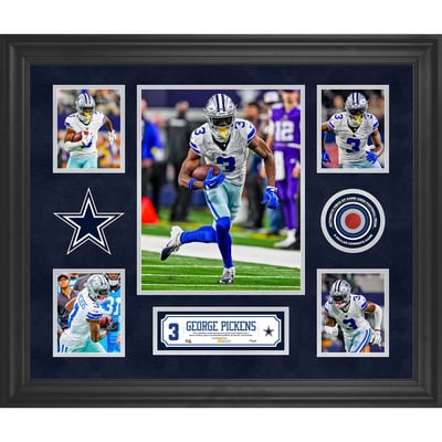 George Pickens Dallas Cowboys Fanatics Authentic Framed 20" x 24" 5-Photo Collage with a Piece of Game-Used Football - Limited Edition of 500