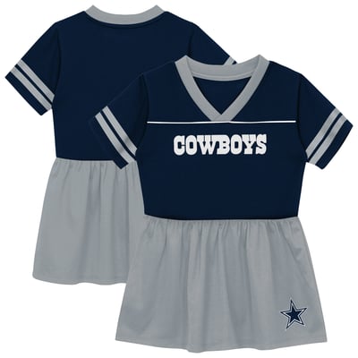  Dallas Cowboys Outerstuff Girls Toddler Stadium Lights 2.0 Jersey Dress - Navy