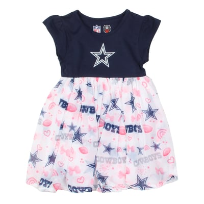 Dallas Cowboys Wes & Willy Girls Toddler Princess Dress - Navy
