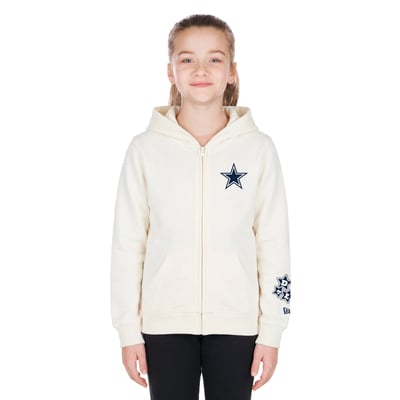  Dallas Cowboys New Era Girls Youth Football Full Snap Jacket - Beige