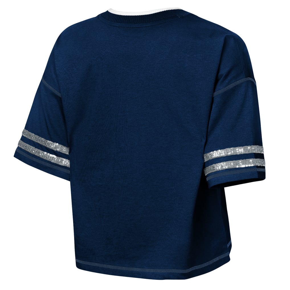 Girls Youth Outerstuff Navy Dallas Cowboys Toe Tap V-Neck T-Shirt