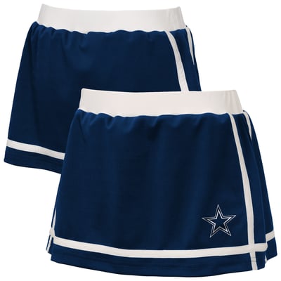  Dallas Cowboys WEAR by Erin Andrews Girls Youth Special Teams Striped Skort - Navy
