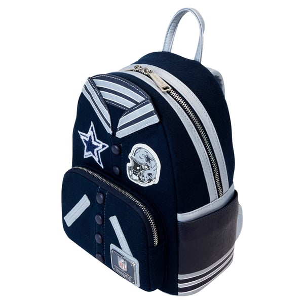 Loungefly NFL Cowboys Navy and Silver Backpack Loungefly Dallas Cowboys Varsity Mini Backpack main image 4
