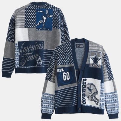  Dallas Cowboys Abercrombie & Fitch Cardigan Sweater - Navy
