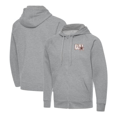 Dallas Cowboys Antigua Woodland Camo Victory Full-Zip Hoodie - Heather Gray