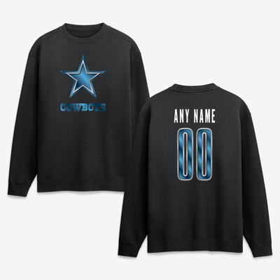 Dallas Cowboys  Forged Mascot Personalized Name & Number Sweatshirt - Black