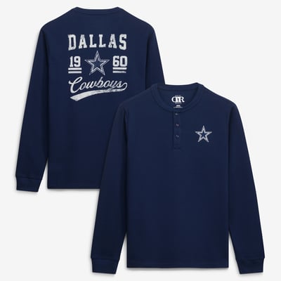  Dallas Cowboys Darius Rucker Collection by Fanatics Waffle-Knit Long-Sleeve Thermal T-Shirt - Navy