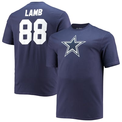 CeeDee Lamb Dallas Cowboys Fanatics Big & Tall Name & Number T-Shirt - Navy