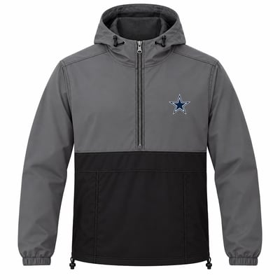  Dallas Cowboys Fanatics Big & Tall Anorak Half-Zip Hooded Jacket - Charcoal
