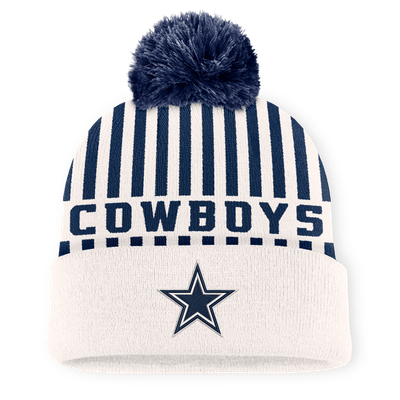 Dallas Cowboys Fanatics Streak Cuffed Knit Hat with Pom - Cream/Navy