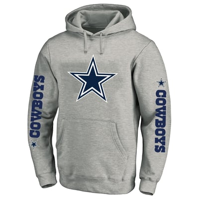 Dallas Cowboys Fanatics Big & Tall 3-Hit Pullover Hoodie - Heather Gray
