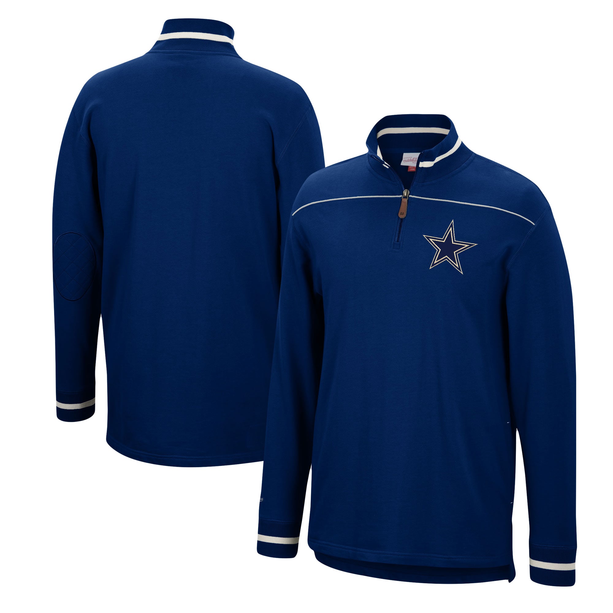 Men's Mitchell & Ness Navy Dallas Cowboys Team Issued Quarter-Zip