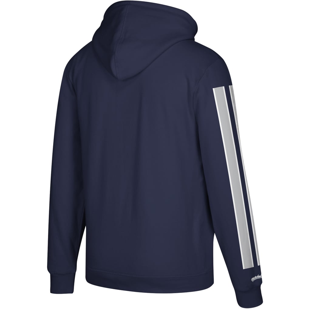 Dallas Cowboys Mitchell & Ness Three Stripe Pullover Hoodie - Navy