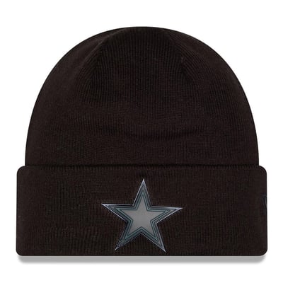  Dallas Cowboys New Era Chrome Cuffed Knit Hat - Black