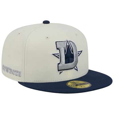 Dallas Cowboys New Era Deceptor 59FIFTY Fitted Hat - Cream/Navy